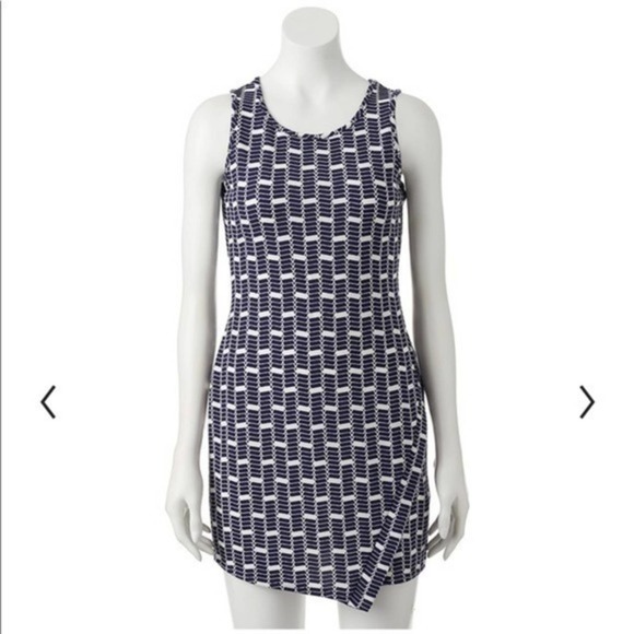 Geometrical Bodycon Asymmetrical Mini Dress NWT - Picture 1 of 6